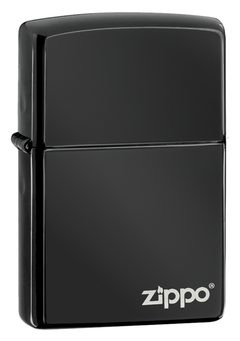 24756ZL Зажигалка ZIPPO Classic Ebony, латунь/сталь, чёрная с фирменным логотипом, глянцевая, 38x13x57 мм
