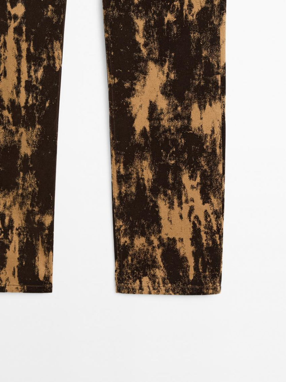 Massimo Dutti Джинсы прямого кроя из бархатистого хлопка, коричневый