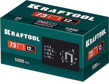 KRAFTOOL 12 мм, тип 73, 5000 шт, скобы для плайера (31773-12)