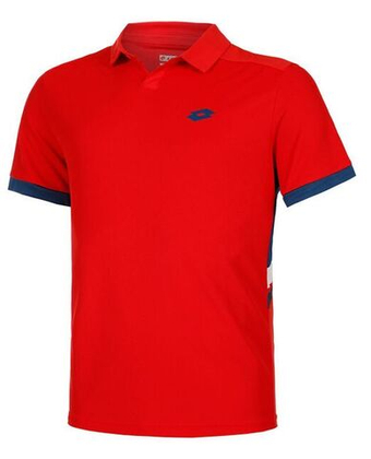 Мужское теннисное поло Lotto Squadra III Polo - красный