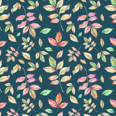 Акварельные осенние листья 4