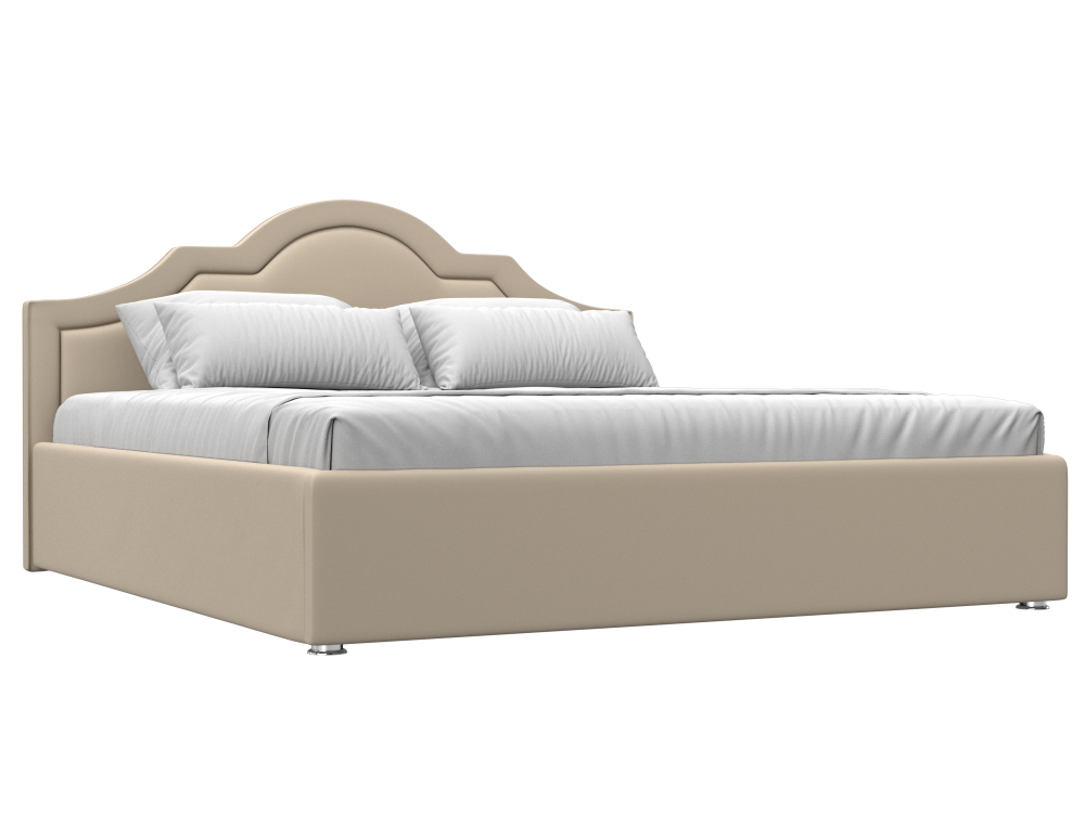Кровать интерьерная Афина 180, Бежевый, Экокожа, 108282