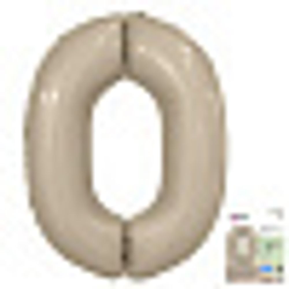 Agura Шар 40'' / 102 см "Цифра 0" Slim Мистик Кремовый Сатин (БГ-60)