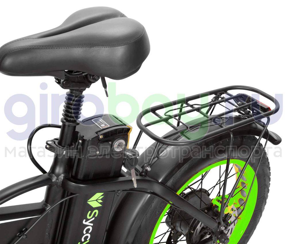 Электровелосипед Syccyba F10 Pro Dual 48V/20Ah (полный привод) - Салатовый обод фото №12
