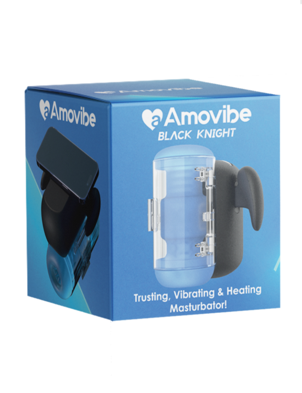 Инновационный робот-мастурбатор Black Knight с функциями пенетрации, вибрации и нагрева Amovibe
