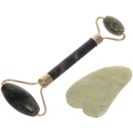 Набор 2шт для лица и шеи декольте «Gua sha - Яшма», микс 2 цвета, в пакете, 13,5*6см (массажер и лопатка)