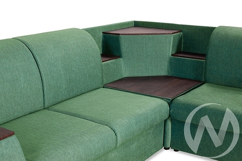 Диван угловой Сенатор (ДУ) 2022 SQUARE 15 (велюр зеленый)