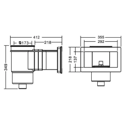 Скиммер для бассейна до 30м² под пленку - 9 м³/ч, ВР1½", ABS-пластик - EM0020V, Emaux