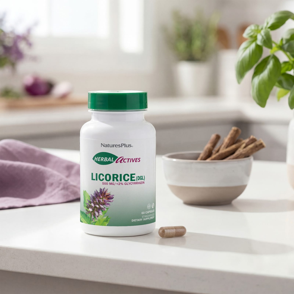 NaturesPlus, Herbal Actives, солодка, 500 мг, 60 капсул