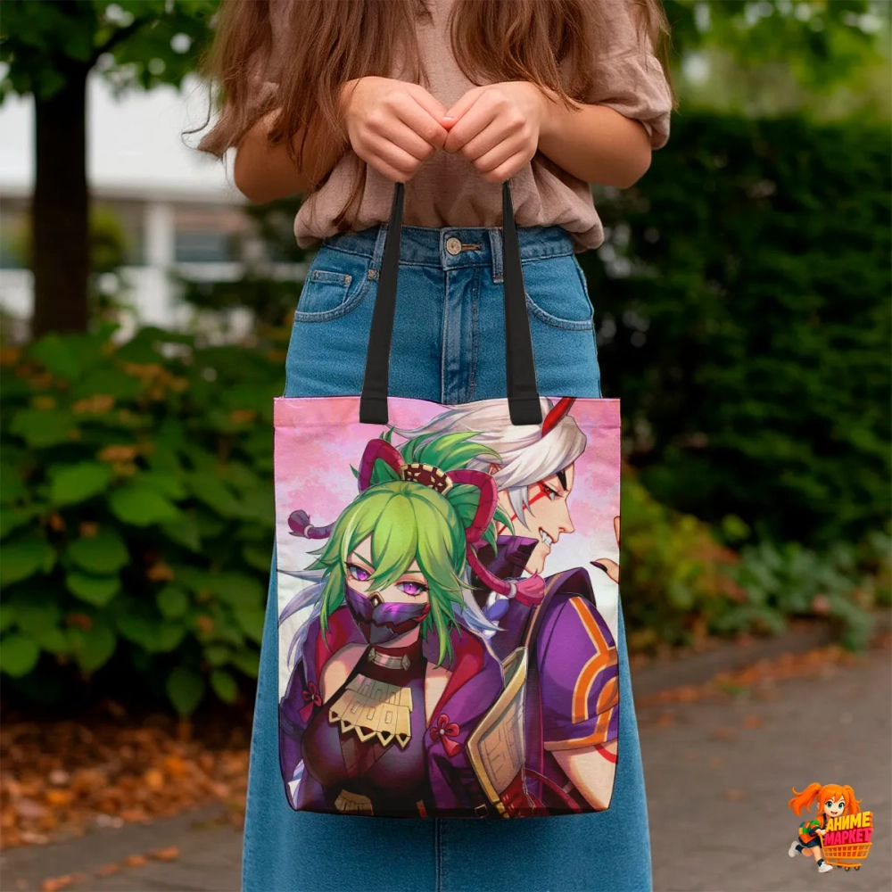 Сумка шоппер с принтом Genshin Impact