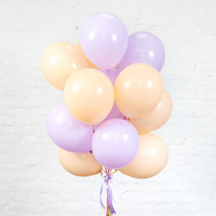 Набор шаров пастель персиковый/сиреневый