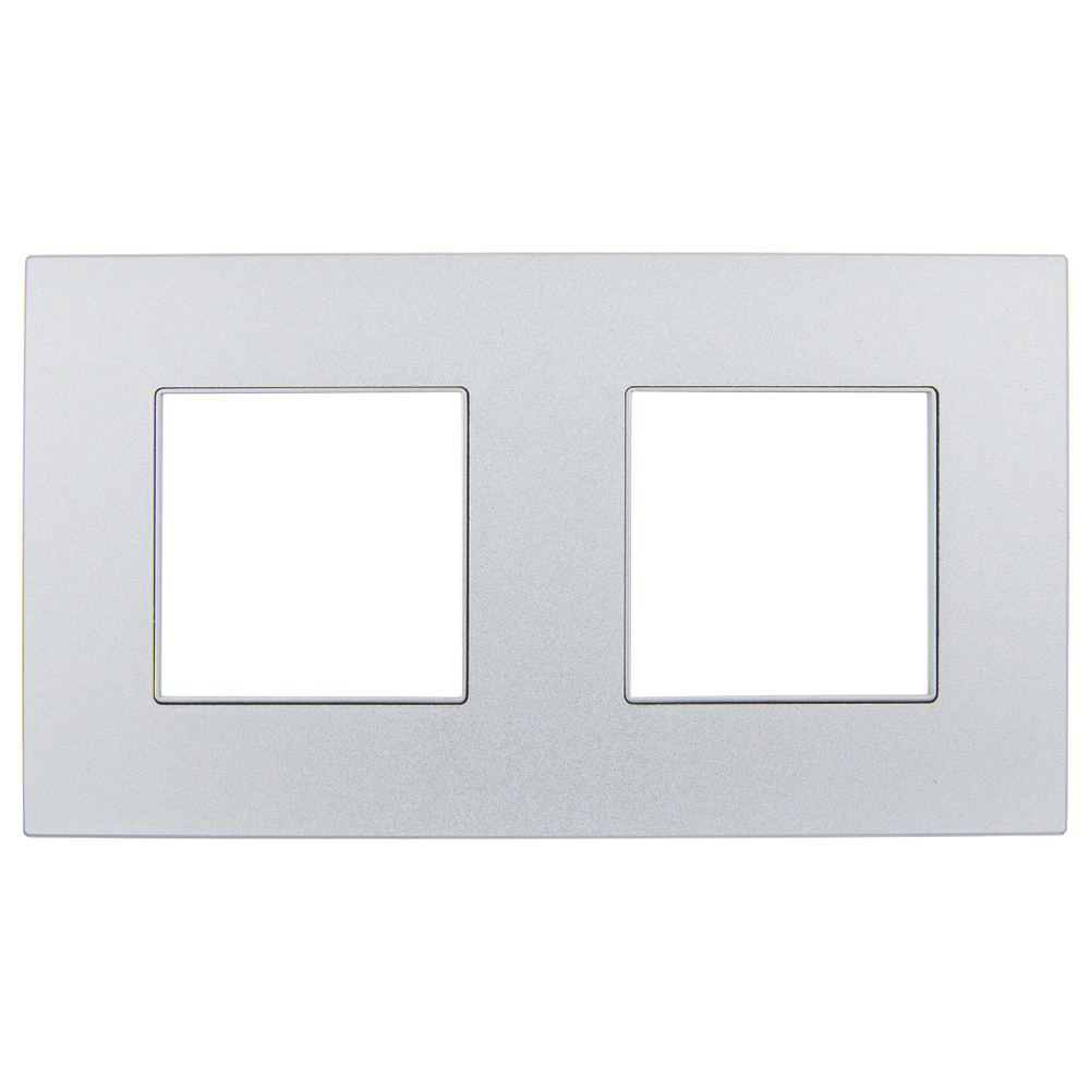 SKANDY Рамка 2-местная SK-F32S металл серебряный IEK