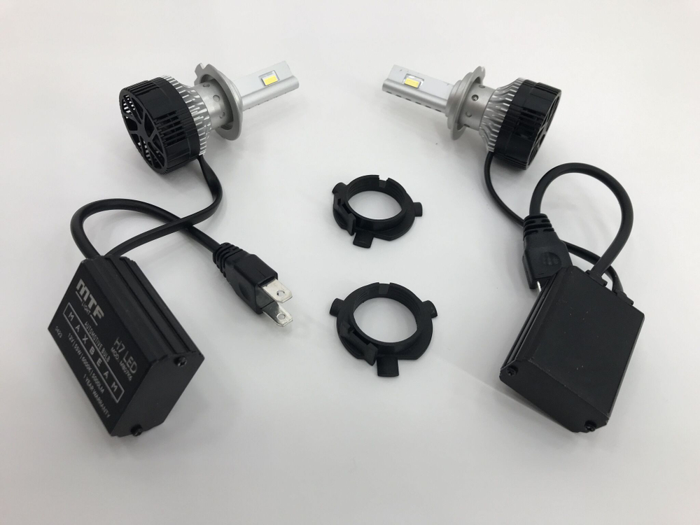Светодиодные лампы для Kia Ceed ll 2012-18/Kia Ceed lll 2018-21 MTF Light H7 MaxBeam 5000 lm, 6000K ( к-т 2 шт. с переходниками)