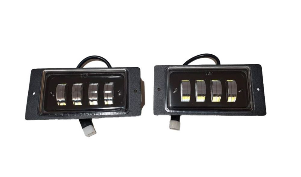 Фара п/туман. /2110, 2115/ 4 LED 18W 10-30V 174*84*58 белый+желтый, встраиваемая (2 шт) (GrandeLight)