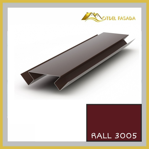 Угол внутренний (вид 1) сложный 75мм RALL 3005-Красное вино 2м