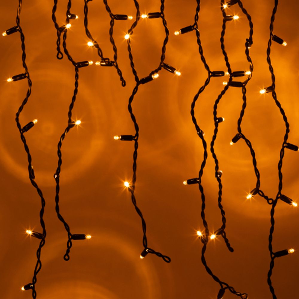 Гирлянда ЭРА ERAPS-BZ1 светодиодная новогодняя бахрома 2*0,7 м желтая 100 LED IP65 220 В | Профессиональное праздничное и новогоднее освещение