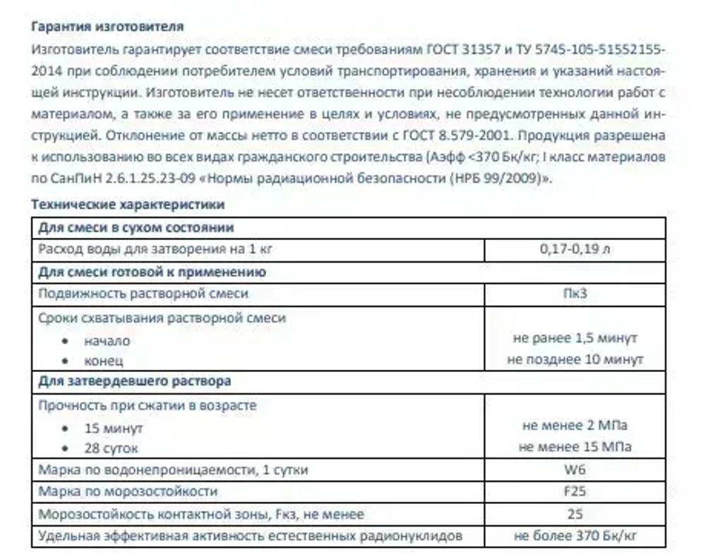 PLITONIT ГидроСтоп Быстротвердеющая смесь для ликвидации протечек 2 кг
