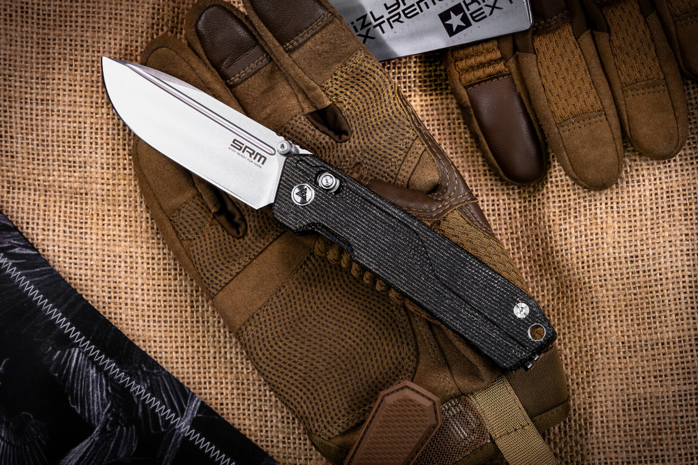 Складной нож SRM Rubik Large Satin сталь 10Cr15CoMoV рукоять Black Micarta (7228L-MB)