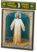 Икона "Спас в белом хитоне" 10х12 на МДФ-6