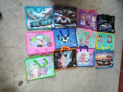 Папка с ручками А4, пластик, на молнии, 80мм, микс 12 дизайнов.