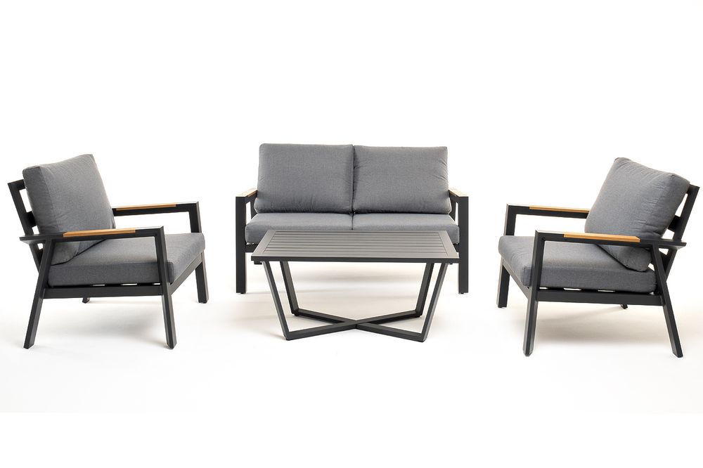 "Орхидея" лаунж-зона 4-местная из алюминия, цвет темно-серый