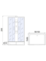 Душевая кабина RIVER  QUADRO Б/К 120/80/24 MT 120х80 см,  матовое стекло, поддон средний