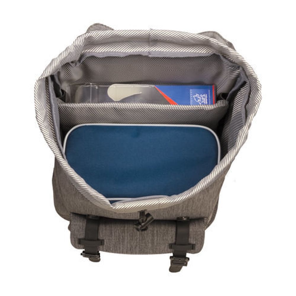 Рюкзак BRAUBERG молодежный с отделением для ноутбука, "Кантри", серый меланж, 41х28х14 см, 227082