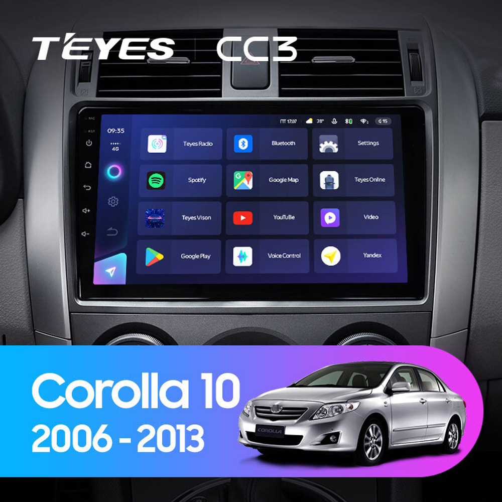 Teyes CC3 9" для Toyota Corolla, Axio, Fielder 2006-2013