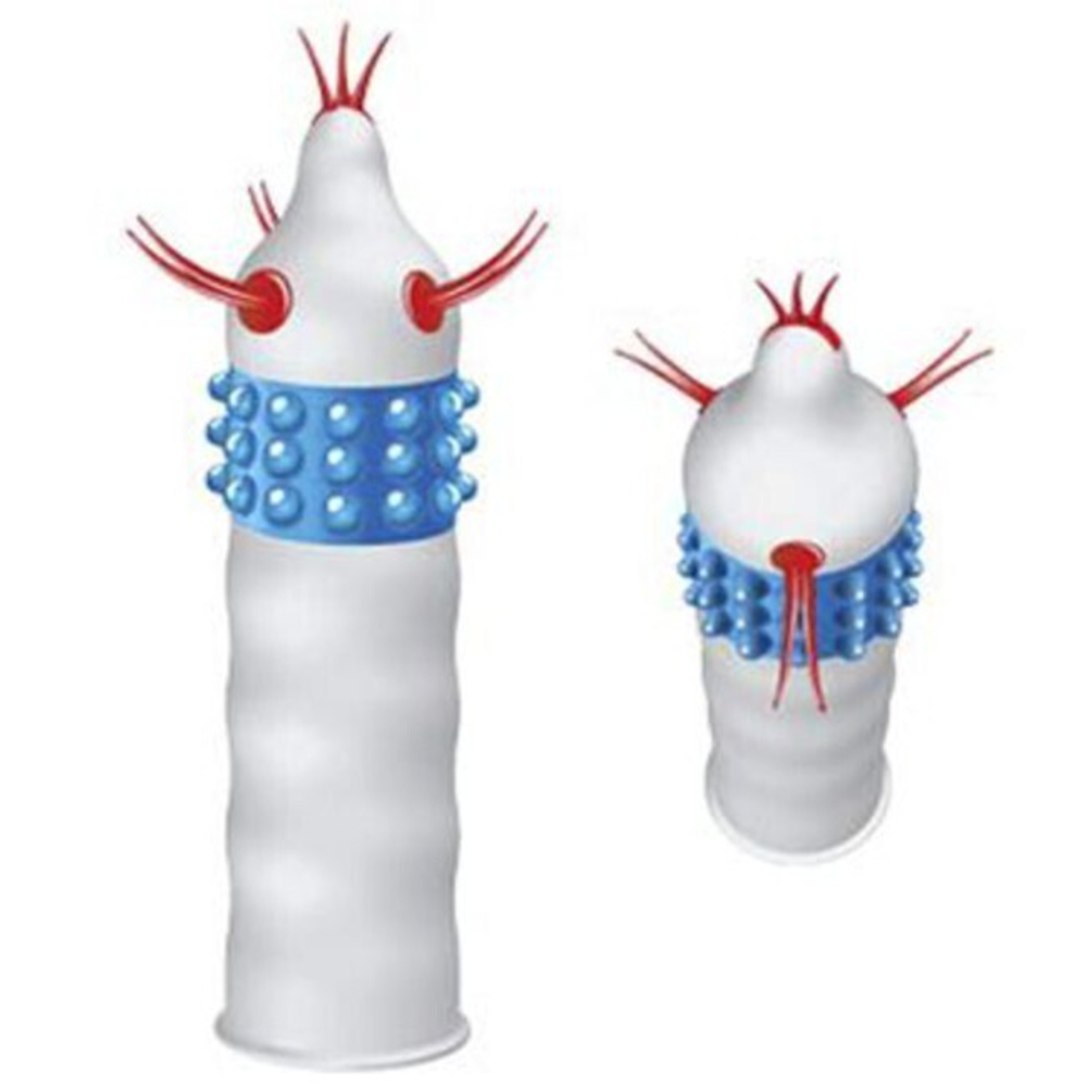 Презерватив Luxe (Глубинная Бомба, 1 шт) (Цвет: прозрачный с синим и красным)