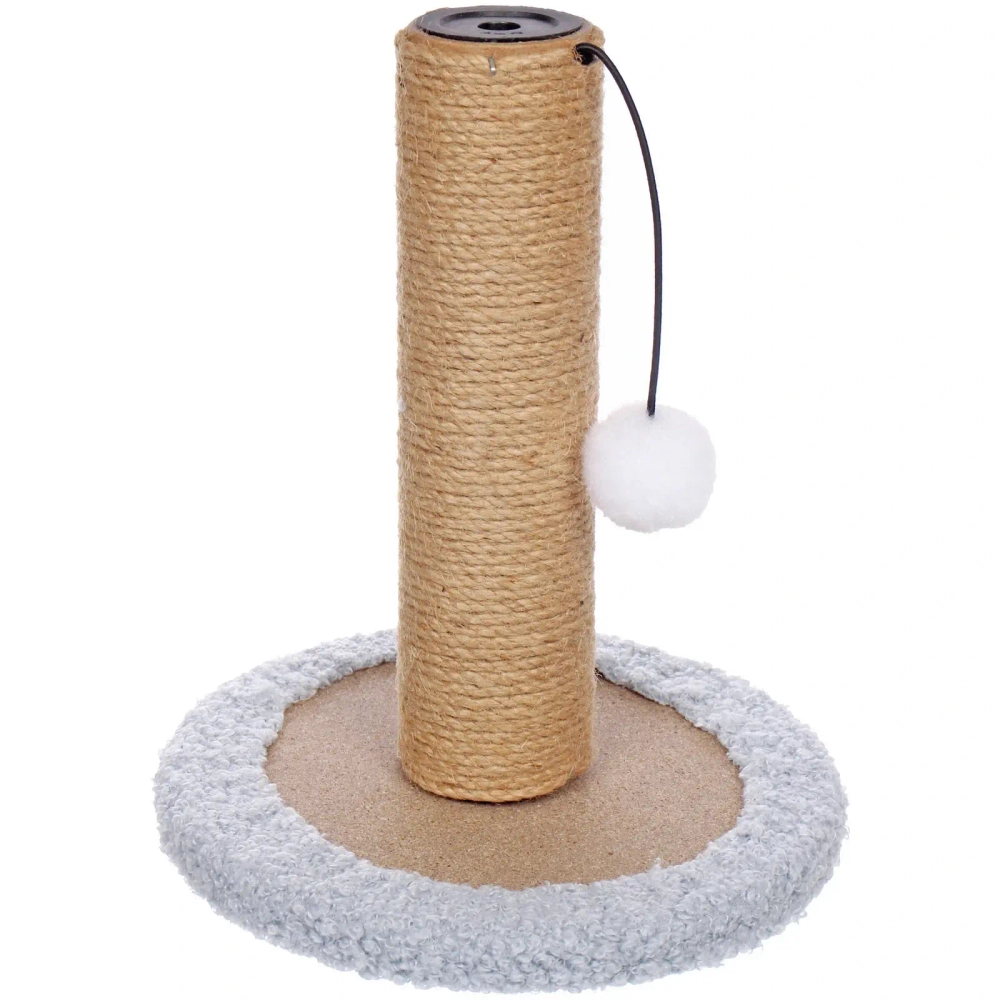 Когтеточка на подставке «Счастливый хвост!, цвет серо-голубой, 18*22см / d-5см