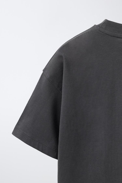 ZARA ФУТБОЛКА С НАДПИСЬЮ, АНТРАЦИТОВО-СЕРЫЙ