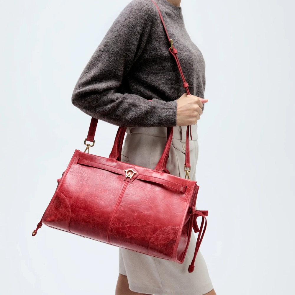 MANC КОЖАНАЯ СУМКА "ZOUZOU", КРАСНЫЙ