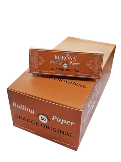Бумага для сигарет блок "Korona" Orange Original 70мм 50л*50шт