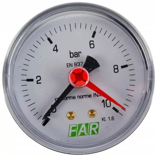 Манометр аксиальный FAR FA 2500 10, 1/4", 10 бар, 63 мм