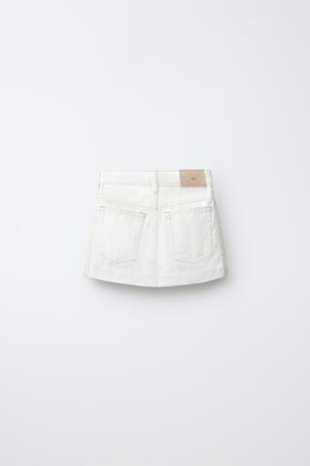 ZARA ЮБКА КОЛОР-БЛОК, БЕЛЫЙ