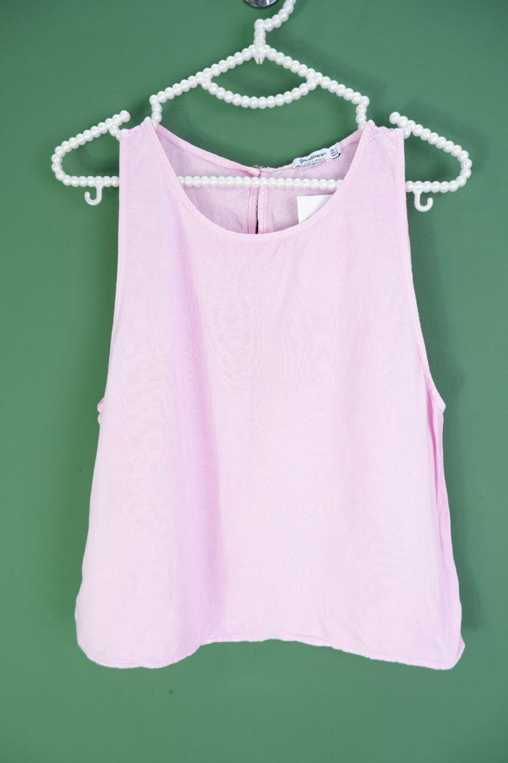 Топ Stradivarius хлопковый однотонный 44 размер