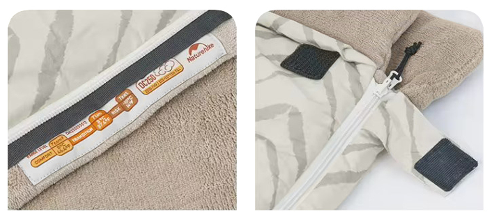 Мешок спальный Naturehike Shanmi, 210х80см, (ТК: +10C), (правый), бежевый