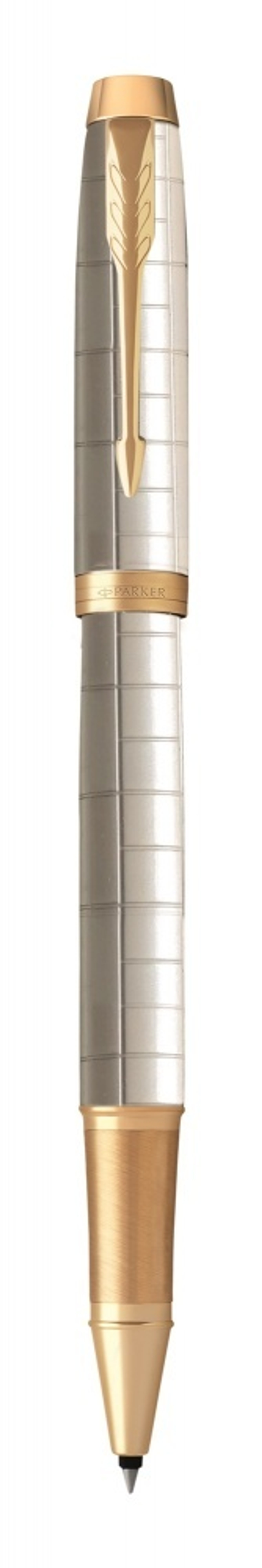 Подарочный набор: Ручка роллер Parker IM Premium T318 Pearl GT, цвет чернил черный и золотистый ежедневник с золотым срезом