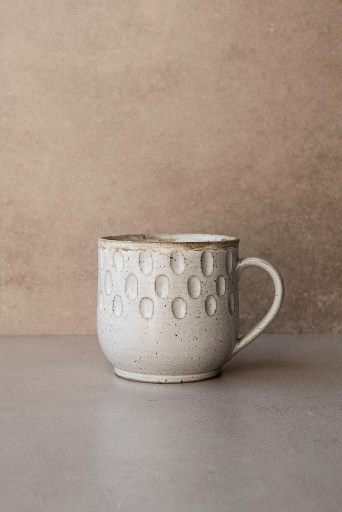 Кружка крапинка, капли / White Clay ceramics