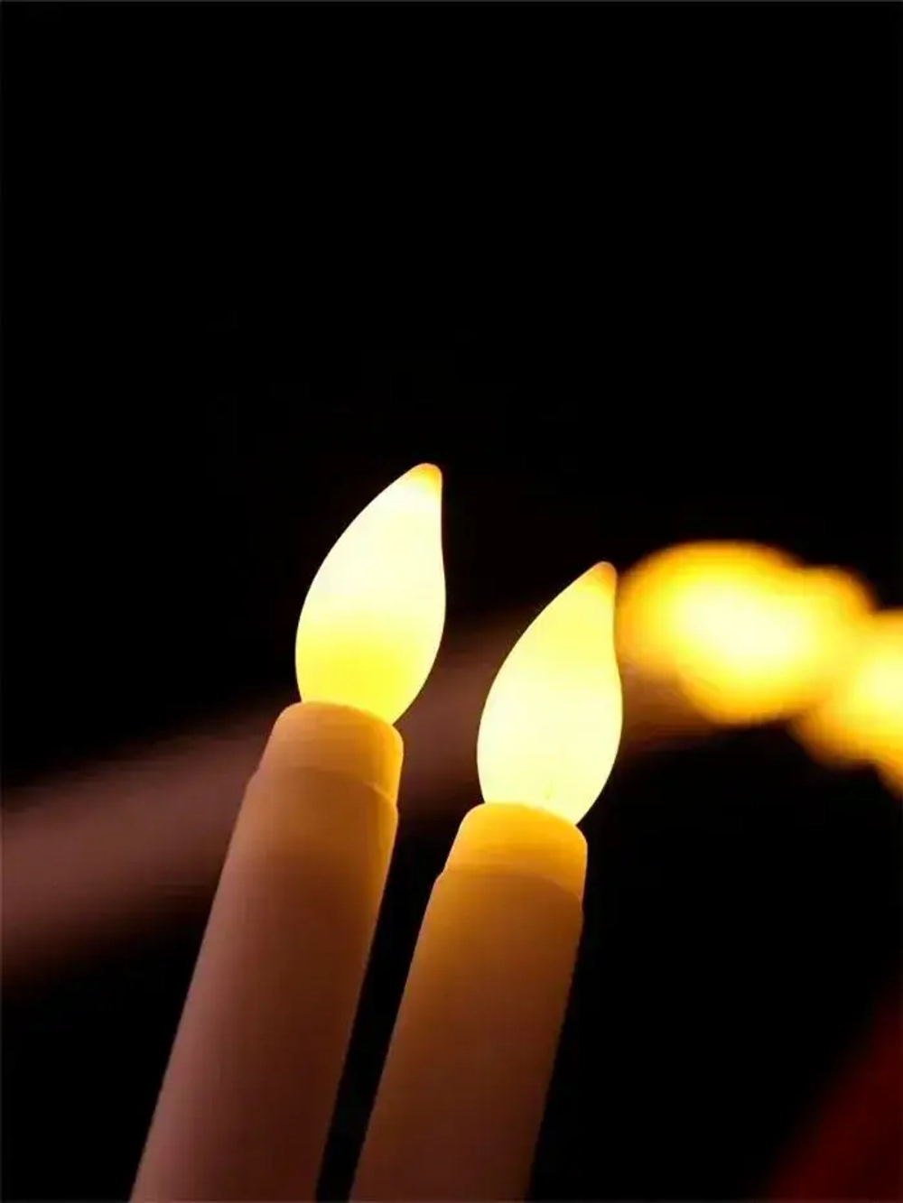 Набор 6 шт. высокие тонкие светодиодные отдельные свечи (на батарейках) украшение декоративное