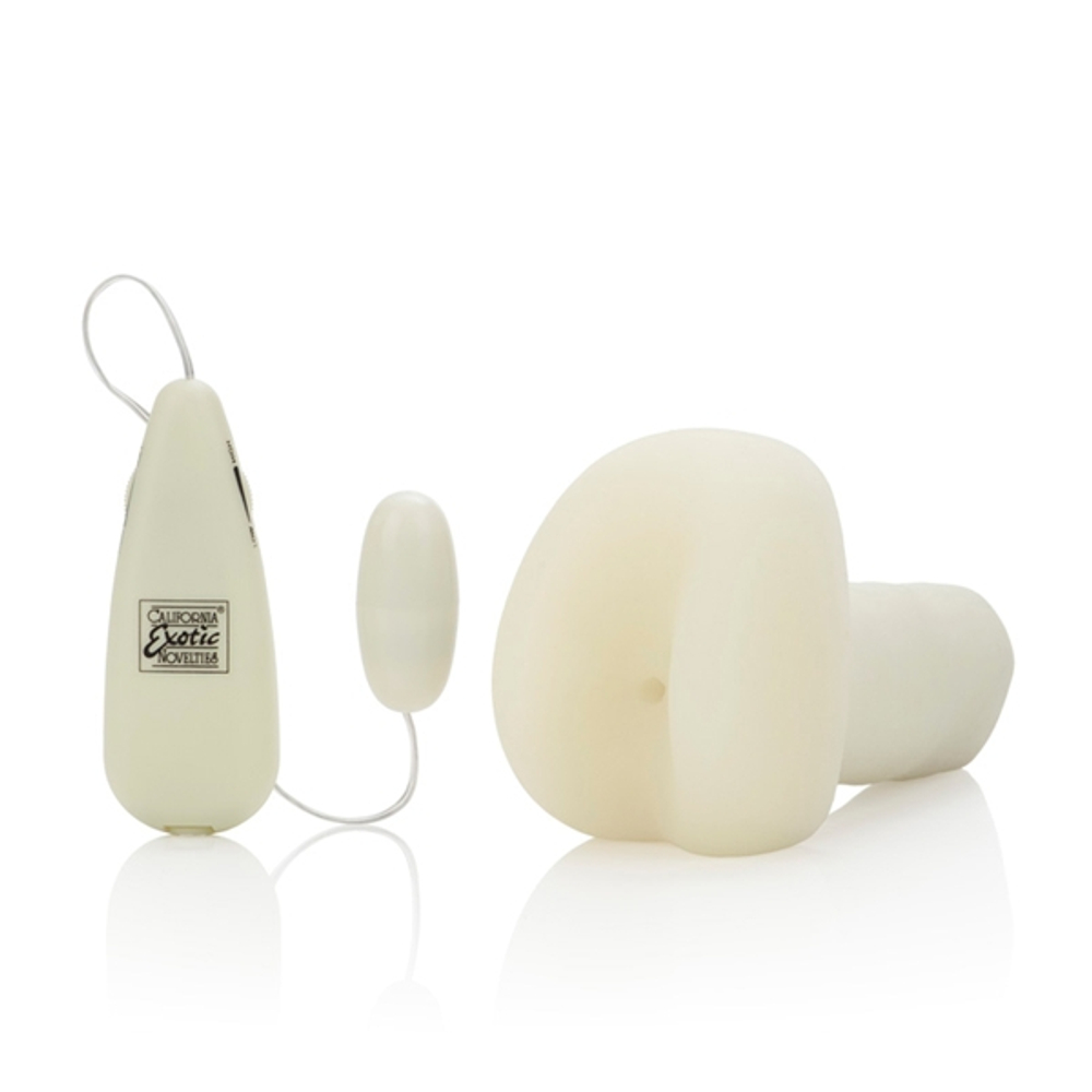 Люминесцентный мастурбатор-попка с вибрацией (Цвет: молочный)