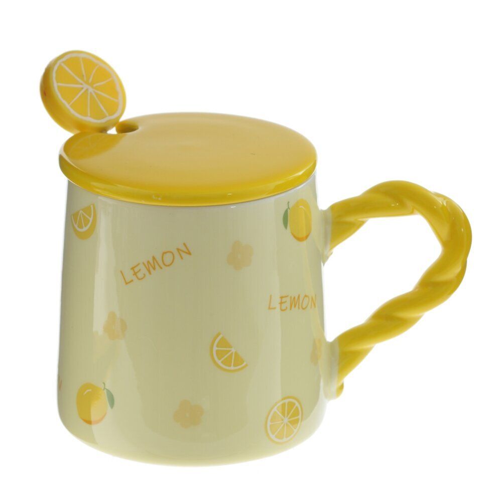 GAEM Кружка с крышкой и ложкой, 320 мл, L13,5 W9 H9,5 см, 4в.