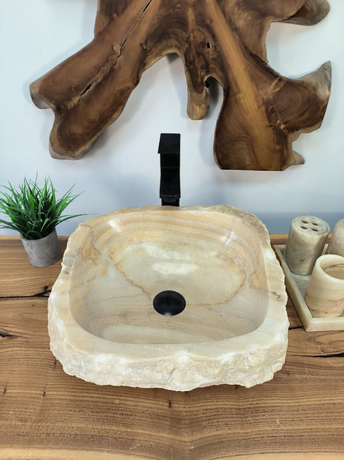 Раковина из оникса Erozy Natural EO-65760 40х40х15 из натурального камня