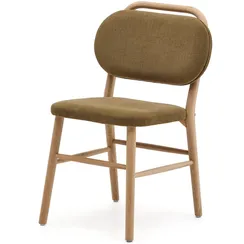 Helda Стул из зеленой синели и массива дуба