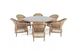 "Эспрессо-150 S" обеденная группа плетеная, цвет соломенный