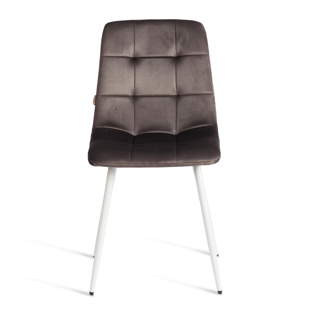 Стул CHILLY (mod. JSC-220) Велюр/металл , 44,5х52,5х88 см, Dark grey (темно-серый) HLR24 / белый