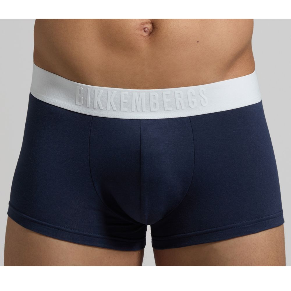Мужские трусы хипсы (белый, голубой, темно-синий) набор 3 в 1 Bikkembergs DIAGONAL BKK51UTR23TR/3