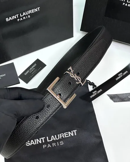 Ремень SAINT LAURENT с пряжкой CASSANDRE