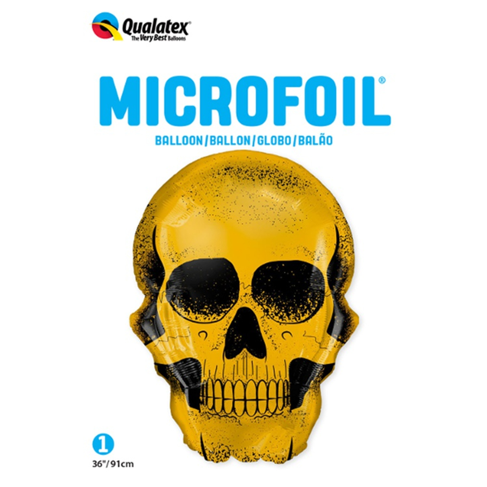 Шар (36''/91 см) Фигура, Череп, Золото