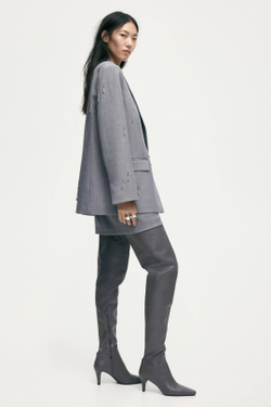 H&M Блейзер с бисером, серый